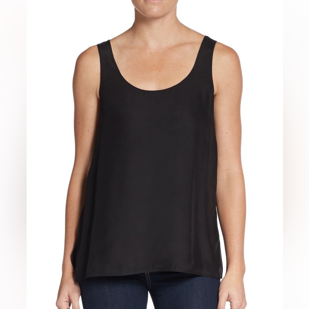 Vince 100% silk black tank top / shell size M